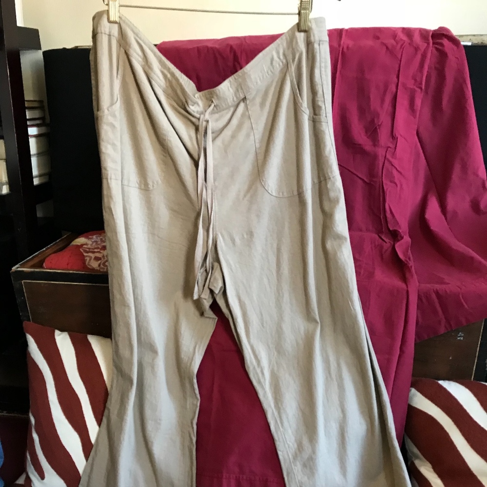 PER SE LINEN DRAWSTRING PANTS SIZE 20, NWOT
